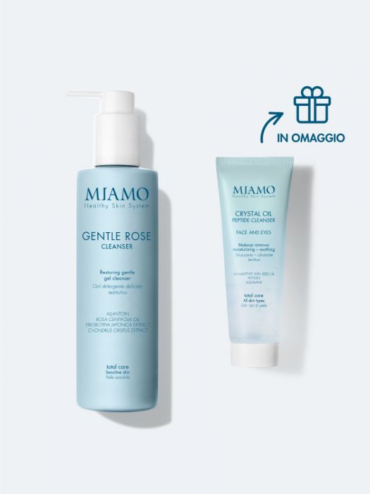 Miamo doppia detersione lenitivo protocollo 1 gentle rose cleanser 250 ml + 1 mini crystal oil 50 ml