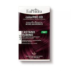 EUPHIDRA COLORPRO XD 465 CAST RUBINO GEL COLORANTE CAPELLI IN FLACONE + ATTIVANTE + BALSAMO + GUANTI