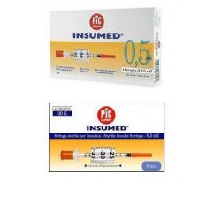SIRINGA PER INSULINA PIC INSUMED 0,5 ML 100 UI AGO GAUGE 29 LUNGHEZZA 12,7 MM SENZA SPAZIO MORTO 3 S