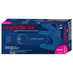 Medica guanto lattice n/sterile con polvere dm misura m 100 pezzi