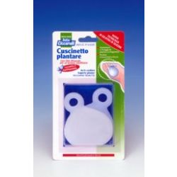 Cuscinetto plantare realizzato in gel di silicone bianco semitrasparente sagomato per ammortizzare e proteggere pressione e sfregamenti sotto la pianta dei piedi 2 pezzi
