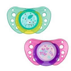Chicco succhietto in silicone rosa 12 mesi+ 2 pezzi