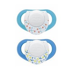 Chicco succhietto in silicone azzurro 4 mesi+ 2 pezzi