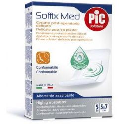 Cerotto pic soffix med in tnt con tampone centrale assorbente sterile monouso 5x7 cm antibatterico 5