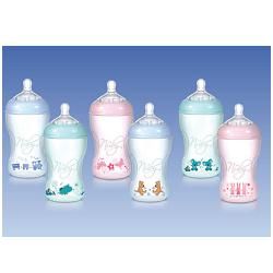 Nuby nt biberon da 240ml in polipropilene azzurro con tettarella extra soffice flusso medio