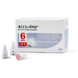 Ago per penna da insulina accu-fine pen needle accu-chek gauge 32 x 6mm 100 pezzi