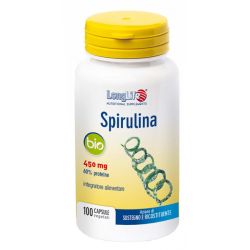 Longlife spirulina bio 450mg 100 capsule vegetali