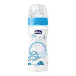 Chicco biberon well being in polipropilene boy da 250 ml medium silicone ita