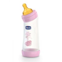 Chicco biberon well being angolato in polipropilene girl da 250 ml normal lattice