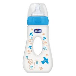 Chicco biberon well being passeggio in polipropilene boy da 240 ml fast silicone