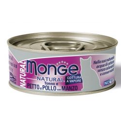 Monge natural quality gatto monge natural petto di pollo con manzo 80 g
