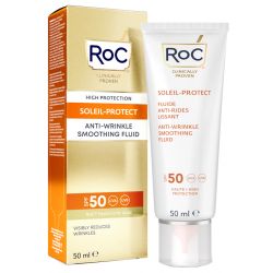 Roc fluido solare viso spf 50+ anti-rughe levigante  50 ml