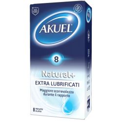 Profilattico akuel natural+ extralubrificato 8 pezzi