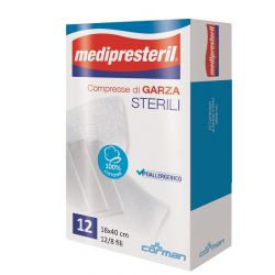 Garza compressa medipresteril 12/8 fu 18x40cm 12 pezzi