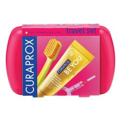 Curaprox travel set pink