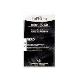 EUPHIDRA COLORPRO XD 100 NERO GEL COLORANTE CAPELLI IN FLACONE + ATTIVANTE + BALSAMO + GUANTI