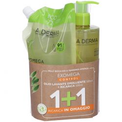 Aderma exomega duo igiene ecopack 1 ricarica aderma exomega olio 500 ml + 1 aderma exomega control olio 500 ml